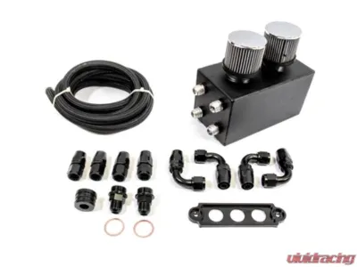 PLM Black Power Driven Universal Oil Catch Can Kit Breather Tank - PLM-CATCH-CAN-BIG-6-BLACK