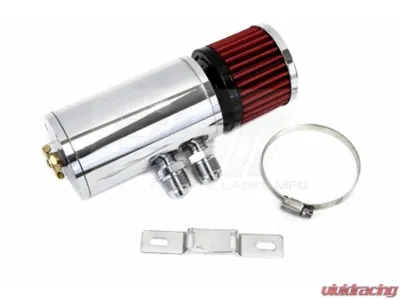 PLM Silver Power Driven Universal Oil Catch Can Breather Tank - PLM-CATCH-CAN-SMALL-SILVER