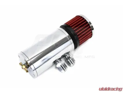 PLM Silver Power Driven Universal Oil Catch Can Breather Tank - PLM-CATCH-CAN-SMALL-SILVER