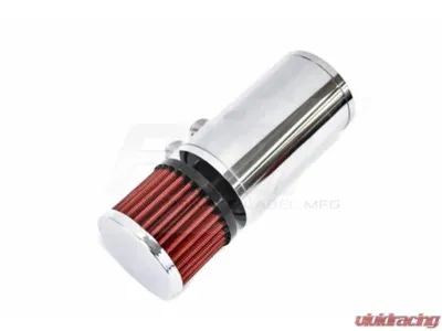PLM Silver Power Driven Universal Oil Catch Can Breather Tank - PLM-CATCH-CAN-SMALL-SILVER