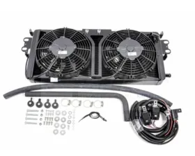 PLM Black Heat Exchanger w/ SPAL Fans & Wiring Harness Ford Mustang | Shelby GT500 2007-2012