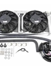 PLM Silver Heat Exchanger w/ SPAL Fans & Wiring Harness Ford Mustang | Shelby GT500 2007-2012                                     - PLM-HE-FD-GT500-SIL-SPAL - Image 4