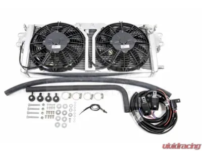 PLM Silver Heat Exchanger w/ SPAL Fans & Wiring Harness Ford Mustang | Shelby GT500 2007-2012 - PLM-HE-FD-GT500-SIL-SPAL