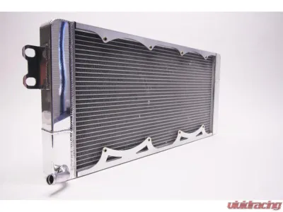 PLM Silver Heat Exchanger w/ SPAL Fans Ford Mustang 2005-2019 - PLM-HE-FD-STANG-SIL-SPAL