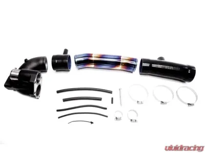 PLM Black Cast Aluminum Turbo Inlet Pipe Kit Stainless Burnt Blue Honda Civic FC 1.5T 2016+ - PLM-HFC-TB-IN-SS-TIT-BLK