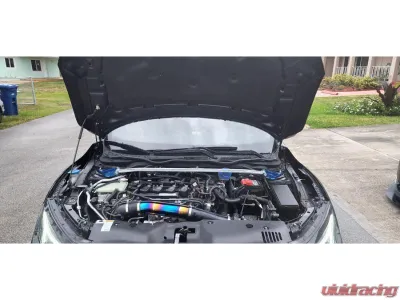 PLM Black Cast Aluminum Turbo Inlet Pipe Kit Stainless Burnt Blue Honda Civic FC 1.5T 2016+ - PLM-HFC-TB-IN-SS-TIT-BLK