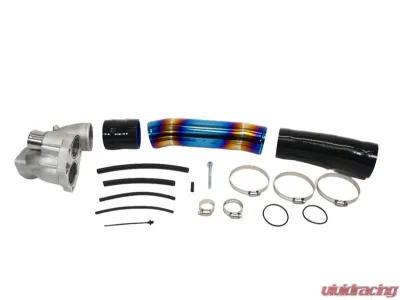 PLM Silver Cast Aluminum Turbo Inlet Pipe Kit Stainless Burnt Blue Honda Civic FC 1.5T 2016+ - PLM-HFC-TB-IN-SS-TIT