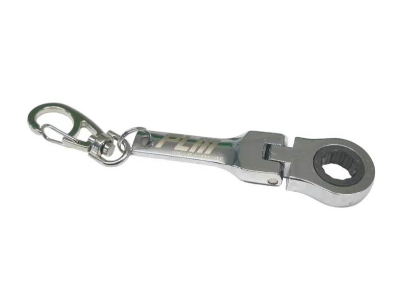 PLM Silver 10mm Ratchet Wrench Keychain - PLM-KEYCHAIN-10MM-SIL