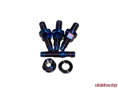 PLM M10 x 1.5mm Titanium Turbo to Manifold Stud Kit - 4PCS for T3 T4 Turbo Manifolds - PLM-M10-BOLT-TITAN-TURBO-4PCS