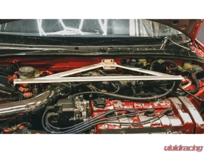 PLM Raw Aluminum 3 Point Front Strut Tower Bar Acura Integra DA 1990-1993 - PLM-STB-DA