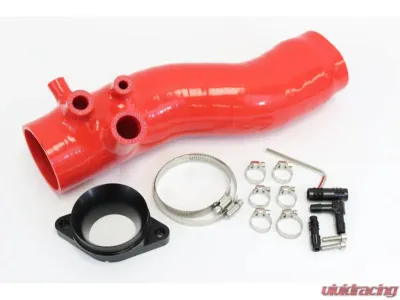 PLM Red Turbo Inlet Hose Kit 3-inch w/ nozzle Subaru WRX 2015-2021 - PLM-SUB-TB-IN-15-RED