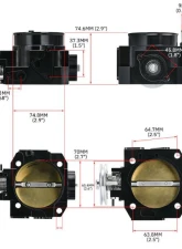 PLM Silver Power Driven K-Series Throttle Body K20 K24                                     - PLM-TB-70MM-K20-SIL - Image 3