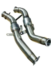 Private Label Mfg PLM Catted Full Downpipes Kit for Infiniti Q50/Q60 2015-2024, 3.0" Stainless Steel                                     - PLM-V37-DP-CAT - Image 2