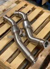 Private Label Mfg PLM Catted Full Downpipes Kit for Infiniti Q50/Q60 2015-2024, 3.0" Stainless Steel                                     - PLM-V37-DP-CAT - Image 2