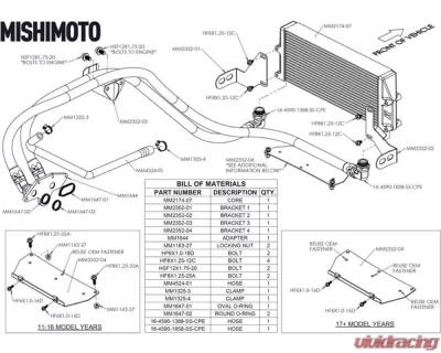 Mishimoto Black Performance Oil Cooler Ford F-250 | F-350 6.7L 2011-2019 - MMOC-F2D-11KBK