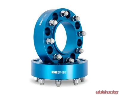 Borne Off-Road 50mm M14 8x180 Blue Wheel Spacers Chevrolet Silverado 2500 | 3500 2011+ - BNWS-009-500BL