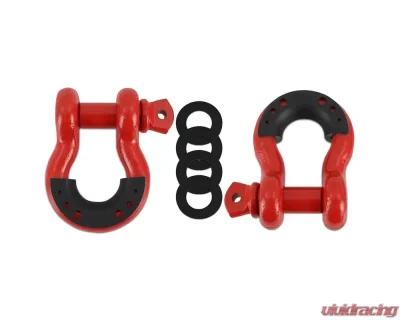 Mishimoto Red 3/4" Steel D-Ring Shackle Set - 2pc - BNDR-RD