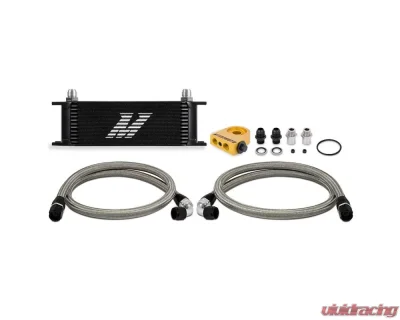 Mishimoto Universal Black Thermostatic 13-Row Oil Cooler Kit - MMOC-U13TBK