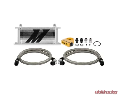 Mishimoto Universal Silver Thermostatic 16-Row Oil Cooler Kit - MMOC-U16TSL