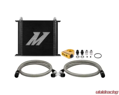 Mishimoto Universal Black Thermostatic 34-Row Oil Cooler Kit - MMOC-U34TBK