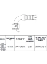 Mishimoto 10AN 120 Degree Push-Lock Fitting                                     - MMFT-PL-10120 - Image 2