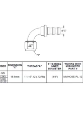 Mishimoto 12AN 120 Degree Push-Lock Fitting                                     - MMFT-PL-12120 - Image 2