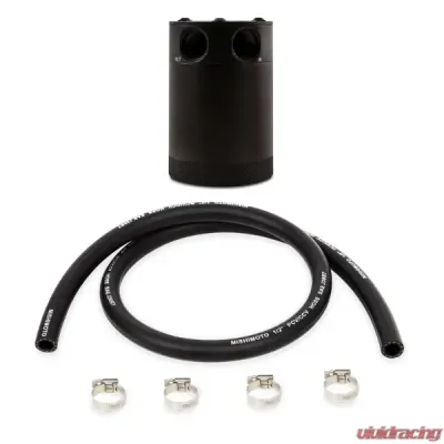 Mishimoto 2 Port Compact Baffled Oil Catch Can - MMBCC-CBTWO-BK