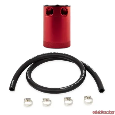 Mishimoto Assembled 2-Port Catch Can w/ Hose - MMBCC-CBTWO-RDH
