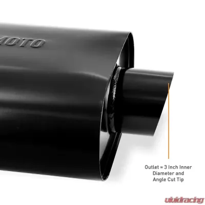 Mishimoto Stainless-Steel Exhaust Muffler w/ 2.5 Angle Tip Black - MMEXH-MF-AT-25CCBK