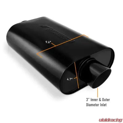 Mishimoto Stainless-Steel Exhaust Muffler w/ 3" Angle Tip Black - MMEXH-MF-AT-3CCBK