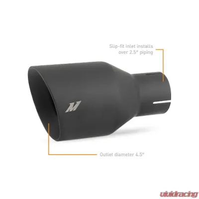 Mishimoto 2.5" Inlet Black Double Wall Exhaust Tip - MMEXH-TIP-DW25BK
