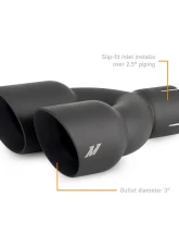 Mishimoto 2.5" Inlet 3" Outlet Dual Offset Exhaust Tip Black                                     - MMEXH-TIP-FSTBK - Image 2
