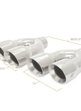 Mishimoto 2.5" Inlet 3.5" Outlet Dual-Y Exhaust Tip                                     - MMEXH-TIP-QY25P - Image 2