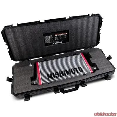 Mishimoto 450mm Black Core Offset Purple Anodized V-Band Gloss Tank Universal Carbon Fiber Intercooler - MMINT-UCF-G4B-C-P
