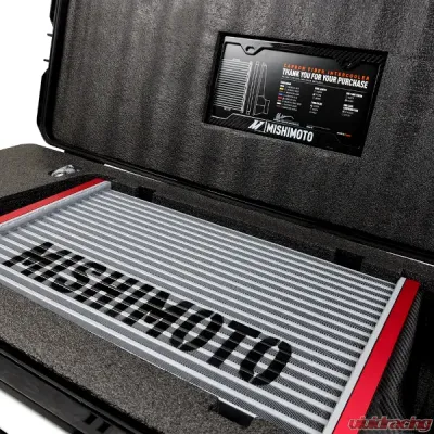 Mishimoto 450mm Black Core Offset Purple Anodized V-Band Gloss Tank Universal Carbon Fiber Intercooler - MMINT-UCF-G4B-C-P