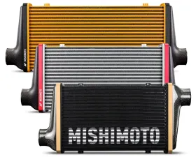 Mishimoto 450mm Black Core Offset Black Anodized V-Band Gloss Tank Universal Carbon Fiber Intercooler