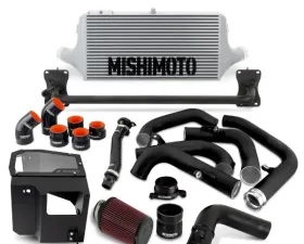 Mishimoto Intercooler Kit w/ Intake Silver Core MWBK Pipes Subaru WRX 2022-2024