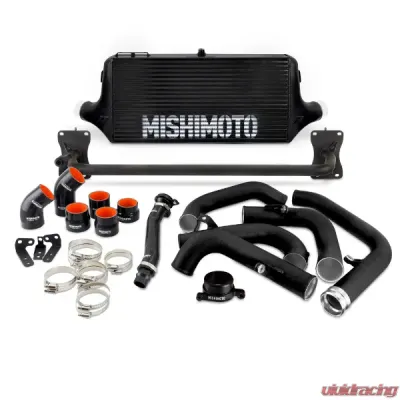 Mishimoto Front Mount Intercooler Kit w/ Black Core MWBK Pipes - MMINT-WRX-22BKBK
