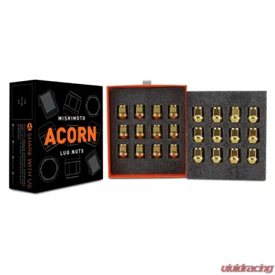 Mishimoto M12x1.5 Steel Acorn Lug Nuts - 24pcs - MMLG-AC1215-24GD