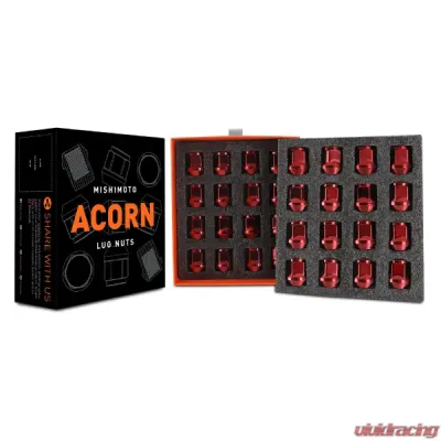 Mishimoto M14 x 1.5 Steel Acorn Lug Nuts - 32pcs - MMLG-AC1415-32RD
