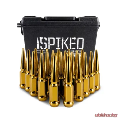 Mishimoto M12x1.5 Steel Spiked Lug Nuts - 24pcs - MMLG-SP1215-24GD
