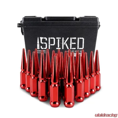 Mishimoto M12x1.5 Steel Spiked Lug Nuts - 24pcs - MMLG-SP1215-24RD