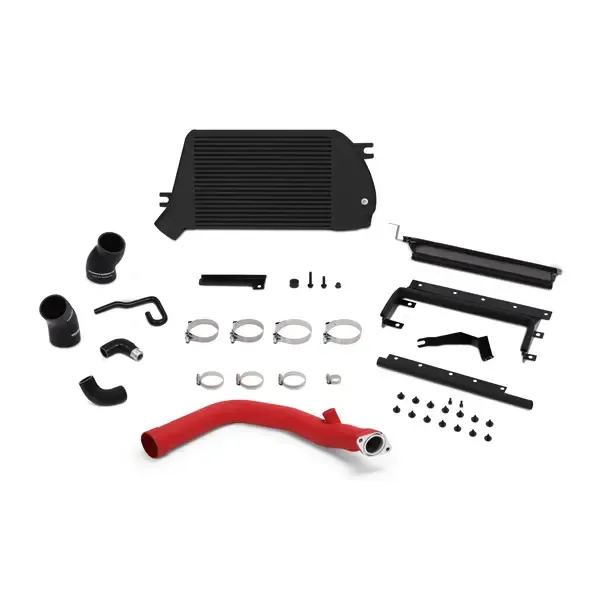 Mishimoto Race Top Mount Intercooler w/ Red Pipe - MMTMIC-WRX-15RBK
