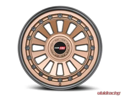 Vortek VRD-702 Radar Wheel 18x9 6x135|6x139.7 12mm Matte Bronze w/ Black Bolts & Lip - 7021895712MZBL