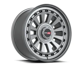 Vortek VRD-702 Radar Wheel 20x9.5 5x127|5x139.7 -12mm Matte Gunmetal w/ Black Bolts & Lip