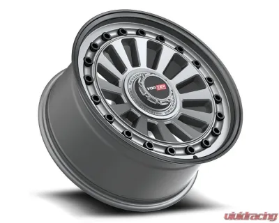 Vortek VRD-702 Radar Wheel 17x9 Blank -12mm Matte Gunmetal w/ Black Bolts & Lip - 7021795X6XBL-12MGMBL
