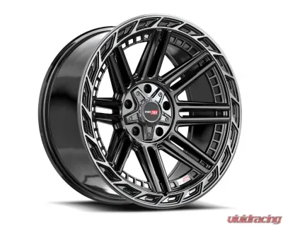 Vortek VRP-501 Turbo Wheel 20x9 5x150 | 5x139.7 | 5x5.5 0mm Black Center & Diamond Cut Ring w/ Dark Tint - 501209440BDCTR