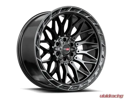 Vortek VRP-503 Inferno Wheel 20x9 5x127|5x139.7 12mm Black Center & Diamond Cut Ring w/ Dark Tint - 5032094312BDCTR