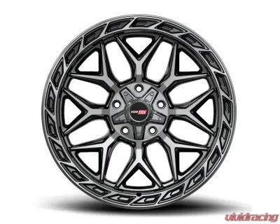 Vortek VRP-504 Enzo Wheel 20x9 5x127|5x139.7 0mm Black Diamond Cut w/ Dark Tint - 504209430BDCDT