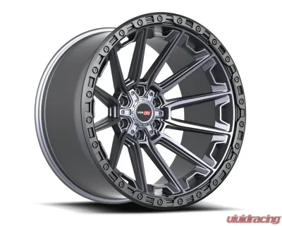 Vortek VRT-601 Spartan Wheel 22x12 6x135|6x139.7 -44mm Matte Titanium w/ Black Bead Ring - 601221257-44MTBR